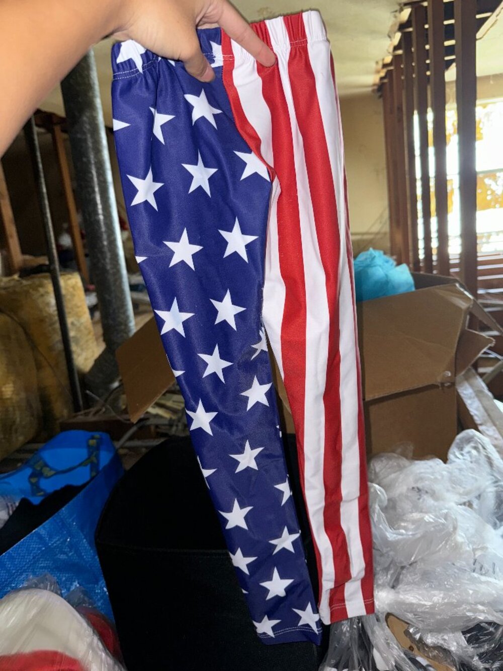 American Flag Stars and Stripes Leggings X-small child and Small Child